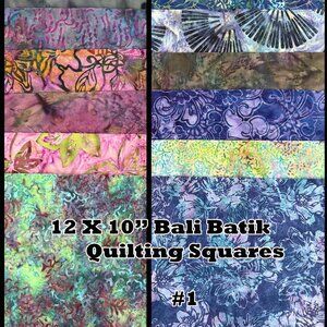 12 X 10" Bali Batik Quilting Squares